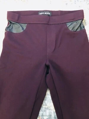 Pantalón de mezclilla DKNY Merlot Ponte tiro medio para mujer XS Foto 1 de 4