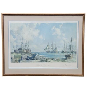 John Stobart Sailing Day Nantucket in 1841 #51/750 Litho Signed Numbered Framed - Picture 1 of 16