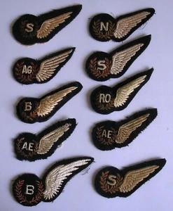 CLOTH HALF WINGS - ROYAL AIR FORCE - RAF - LOT OF 10 - - Picture 1 of 7