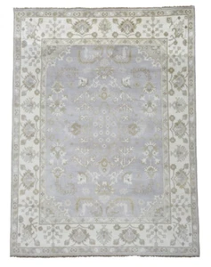 9X12 Silber Oushak handgeknüpfter Wollteppich Orientteppich (9' x 12') - Bild 1 von 7