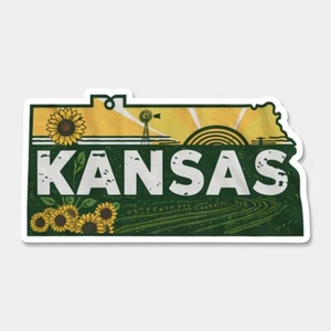 Calcomanía de vinilo adhesiva impresa del estado de Kansas EE. UU. KS Estados Unidos ventana de coche - Imagen 1 de 1
