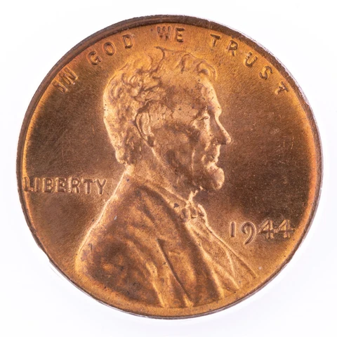 ERROR 1944 Lincoln Cent ANACS MS64 RB Tilted Partial Collar Certified Wheat 1c Cover