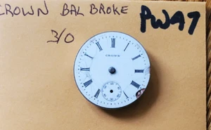 CROWN 3/o POCKET WATCH MOVEMENT PW47 - Picture 1 of 2