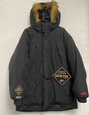 Supreme X Gore-Tex 700-Fill Down Fur Hooded Puffer Parka Jacket Big Logo FW21 S - Image 1 of 4