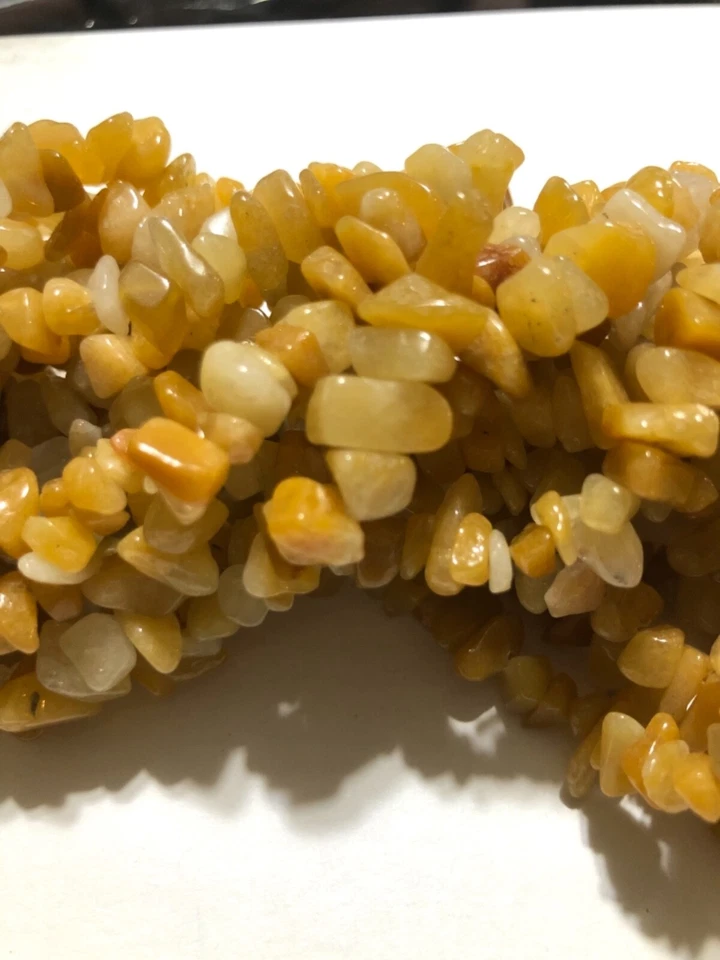 Yellow Jasper Chip Stone Beads 36 Inch Strand LIMITED  - Image 1 of 1