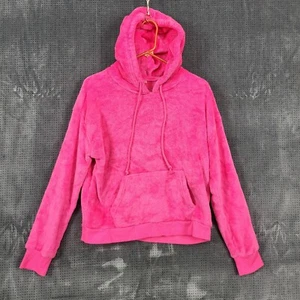 NOBO No Boundries Long Sleeve Fleece Hoodie Women's L (11-37) Pink Furry Boho - Picture 1 of 9
