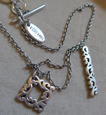 Lois Hill серебро подвеской вырез ромб подвеска цепочка ожерелье 925 пробы 17,5» - Изображение 1 из 4