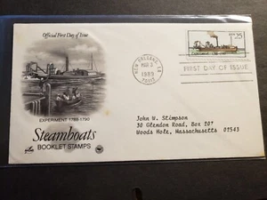 Steamboat EXPERIMENT FDC Naval Cover 1989 ARTCRAFT Cachet New Orleans, LA - Picture 1 of 2