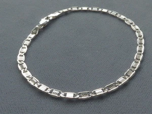 BRACCIALE 7" ARGENTO STERLING ITALIANO DETTAGLIATO INCISO A VORTICE/LUCIDATO ITALIA 925 - Foto 1 di 9