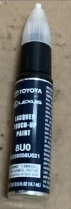 LEXUS TOYOTA LACQUER TOUCH UP PAINT Black Sapphire Pearl PAINT CODE 8U0 OEM - Picture 1 of 1