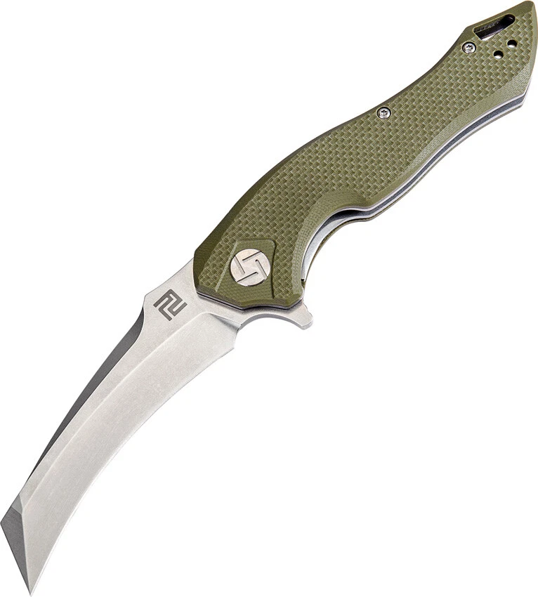 Artisan Cutlery Eagle Hawkbill D2 Green G10 Framelock Folding Knife 1816PGNF - Image 1 of 1