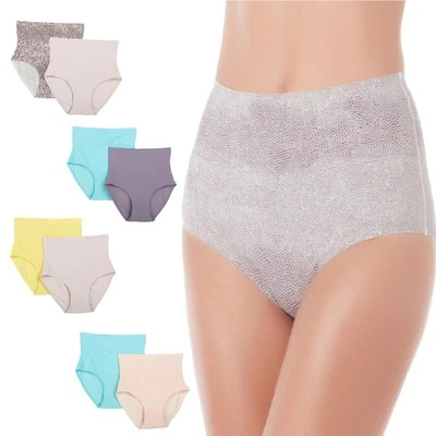 Paquete de 2 calzoncillos suavizantes cintura media Yummie de Heather Thomson 382272-JE Foto 1 de 4