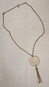 Necklace Boho Dream Catcher Tassel Chain Design Fashion Gold Plated - Picture 1 of 3