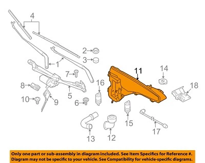 Componentes limpiaparabrisas BMW OEM 14-19 X5 - depósito de lavadora 61667304068 Foto 1 de 2