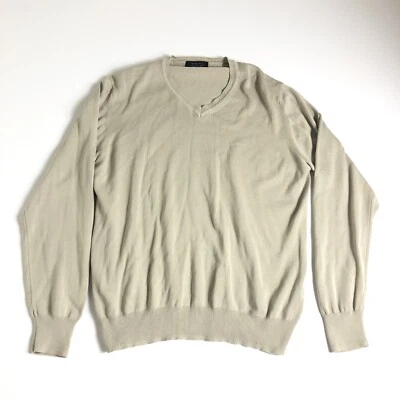 Zara Men’s Basic V Neck Sweater Sz Large Beige￼ - Image 1 of 4