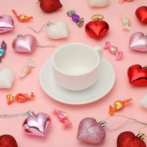 24PCS Heart Shaped Baubles Heart Valentine's Day Ornament Hanging DIY Decoration - Picture 1 of 26