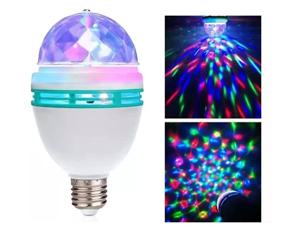 LAMPADINA ROTANTE EFFETTO LUCI RGB FESTE NATALE COMPLEANNO VETRINA NEGOZI PUB - Immagine 1 di 4