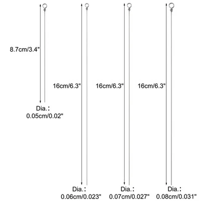 30/100pcs Spinner Shaft Stainless Steel Looped Wire Lure Making Saltwater .031" - Image 1 of 4