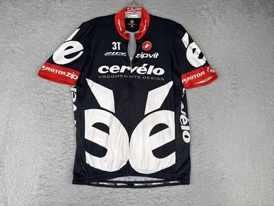 Camiseta de ciclismo Castelli Cervelo Team para hombre XL negra roja manga corta cremallera EE. UU. Foto 1 de 4