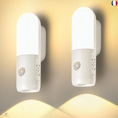 Veilleuse Rechargeable 2000mAh Lampe LED Detecteur de Mouvement Interieur 3000K - Photo 1/4