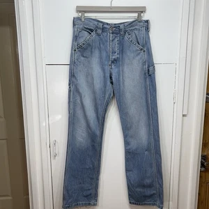 Lee Union Alls Carpenter Jeans Blue Light Wash Cotton Button Fly Men’s Rare - Picture 1 of 12
