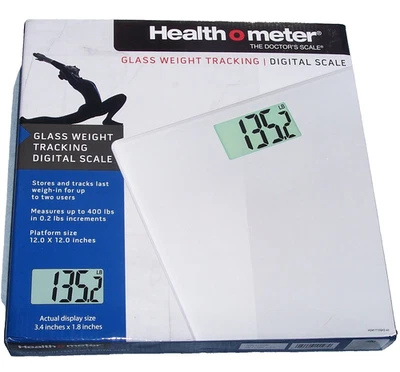 Medidor de salud escala digital de seguimiento de peso 400 libras de capacidad LCD pantalla de vidrio Foto 1 de 4