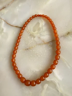 Vintage Bernsteinkette 65cm Länge Butterscotch Olive Amber - Bild 1 von 4