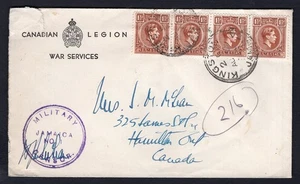 JAMAICA 1942 Censored Cover to Canada. Canadian Military Y FORCE - Bild 1 von 2