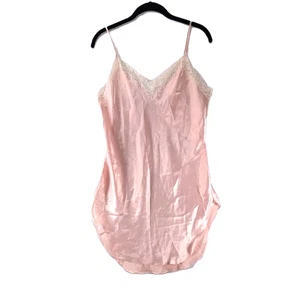 Victorias Secret Camisole Chemise Gown Gold Label Satin Floral Lace Pink Sz M - Picture 1 of 7