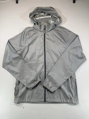 Chaqueta de Correr ASICS Para Hombre L Gris Con Capucha Cortavientos Reflectante 360 Ventilación Trasera  Foto 1 de 4