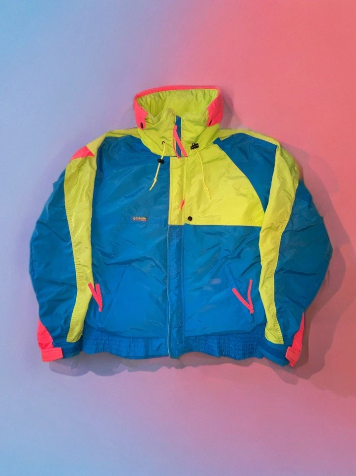 Vtg 80/ 90s Columbia Ski Jacket Snowboard Sz Large Neon Pink Gaper Day Glow Coat - Image 1 of 4