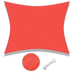20x16Ft UV Block Rectangle Sun Shade Sail Canopy Outdoor Patio Watermelon Red - Picture 1 of 12