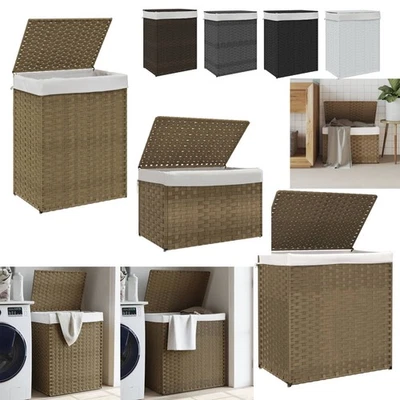 Polyrattan Wäschekorb mit Deckel Wäschesammler Wäschebox Wäschetruhe Wäschetonne - Bild 1 von 4