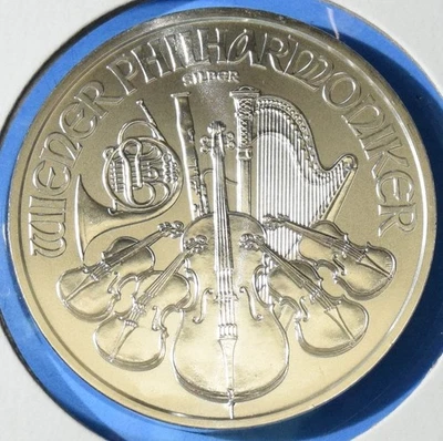 2022 AUSTRIA SILVER PHILHARMONIC ONE OUNCE .999 SILVER. BU - Image 1 of 2