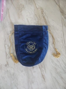 Cadillac Invitational Blue Valuables Pouch Drawstring Bag Golf Head Cover Velvet - Picture 1 of 5