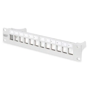 DIGITUS Modular Patchpanel 12 Port Blank geschirmt 1HE 254mm 10" Rack Mount Grau - Bild 1 von 7
