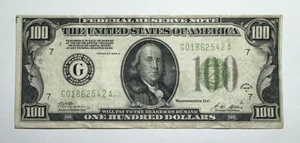1928 A $100 Federal Reserve Note, Chicago Redeemable In Gold - Picture 1 of 2