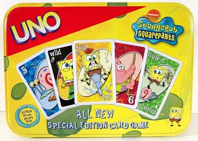 SpongeBob Squarepants UNO – Special Edition Card Game Tin (2003) No Instructions - Image 1 of 4