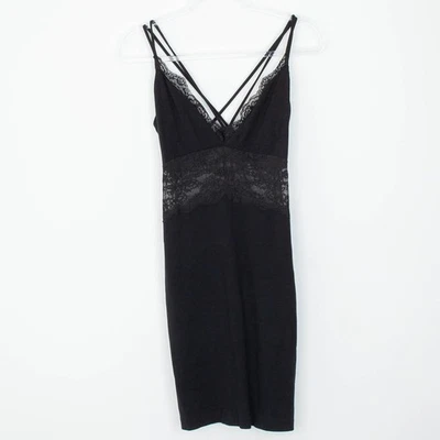 Vestido midi Babydoll Express para mujer negro con ribete de encaje talla S con tiras caprichoso Foto 1 de 4