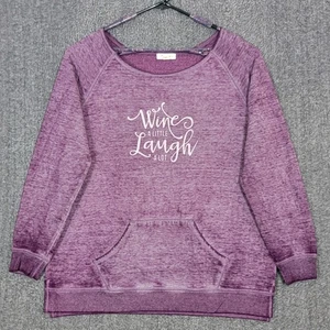 Wine A Little Laugh A Lot Sudadera Mujer XXL Púrpura Z por Zobha Pullover Top - Imagen 1 de 11