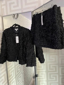 M&S Mesh Textured Beaded Jacket And Skirt Set Size 10/12 - Picture 1 of 10
