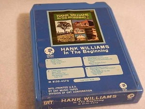 HANK WILLIAMS : In The Beginning - 8-Track Tape 1968 Great Condition! - Picture 1 of 4