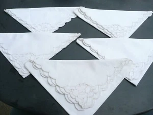 5 Antique Vintage Mestizo Embroidered Flower Decor Towels - Picture 1 of 6
