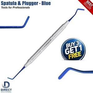 Dental Composite Filling Instruments Spatula & Plugger Titanium Blue Tips - Picture 1 of 4