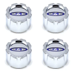 4x New Moto Metal 950 951 953 Chrome 8 Lug Wheel Center Caps 3.5" Tall 353K133H - Picture 1 of 6