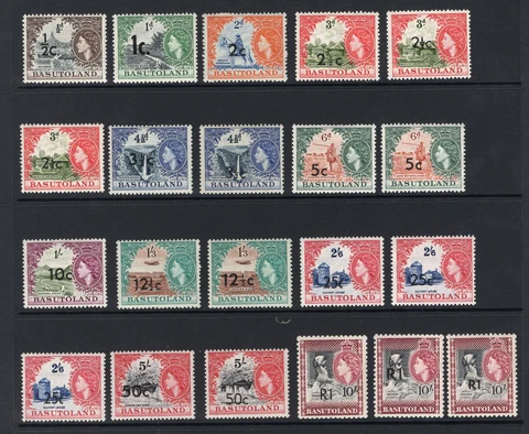 M4487 Basutoland/Lesotho 1961 SG58/68b - Definitives. Complete ex SG 64a Cover