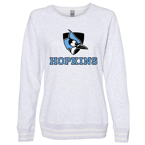 Venley Official NCAA Johns Hopkins Blue Jays Women's Sweatshirt w/ Striped Edges Cover