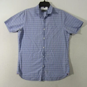 DKNY Shirt Mens Medium Blue Orange Purple Button Up Short Sleeve Casual 1586 - Picture 1 of 12