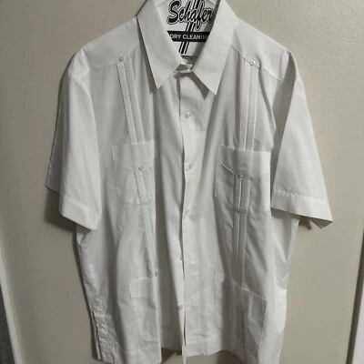Camisa Colección Mojito Para Hombre 2XL Blanca Guayabera Boda Cubana Abotonada Foto 1 de 4