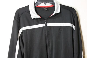 Starter Jacket Size XL 46/48 Black Full Zip Long Sleeve Athletic Track Men - Picture 1 of 6